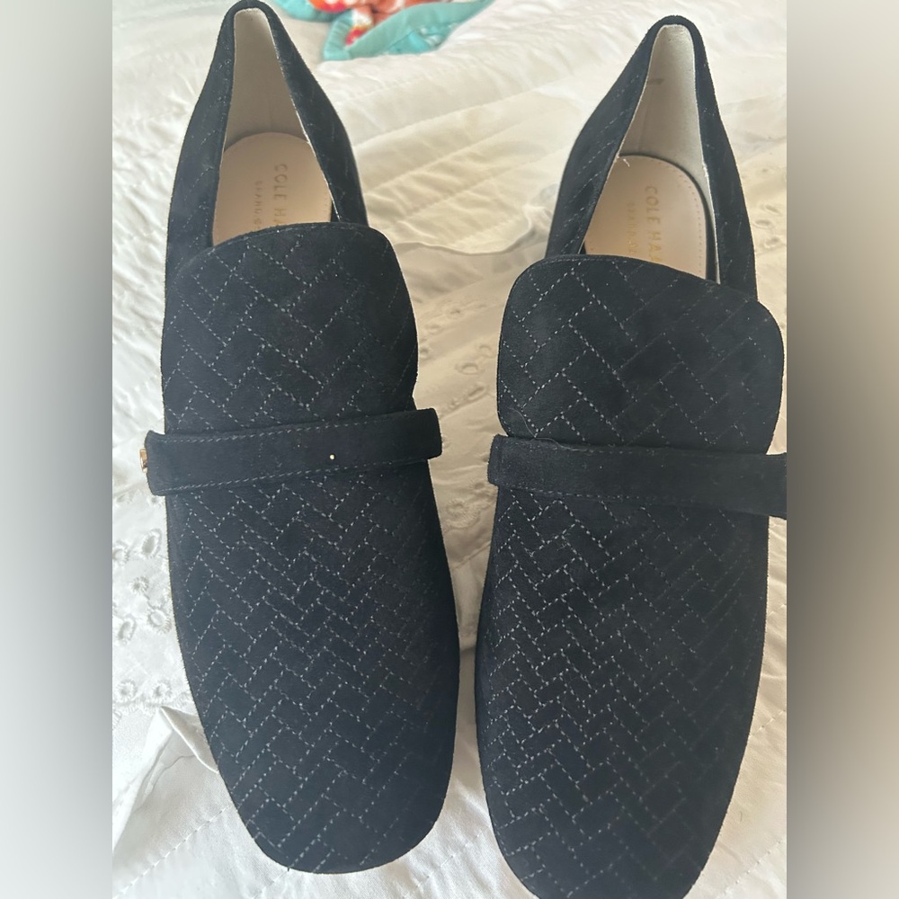 Cole Haan Black Quilted Slip-On Loafers